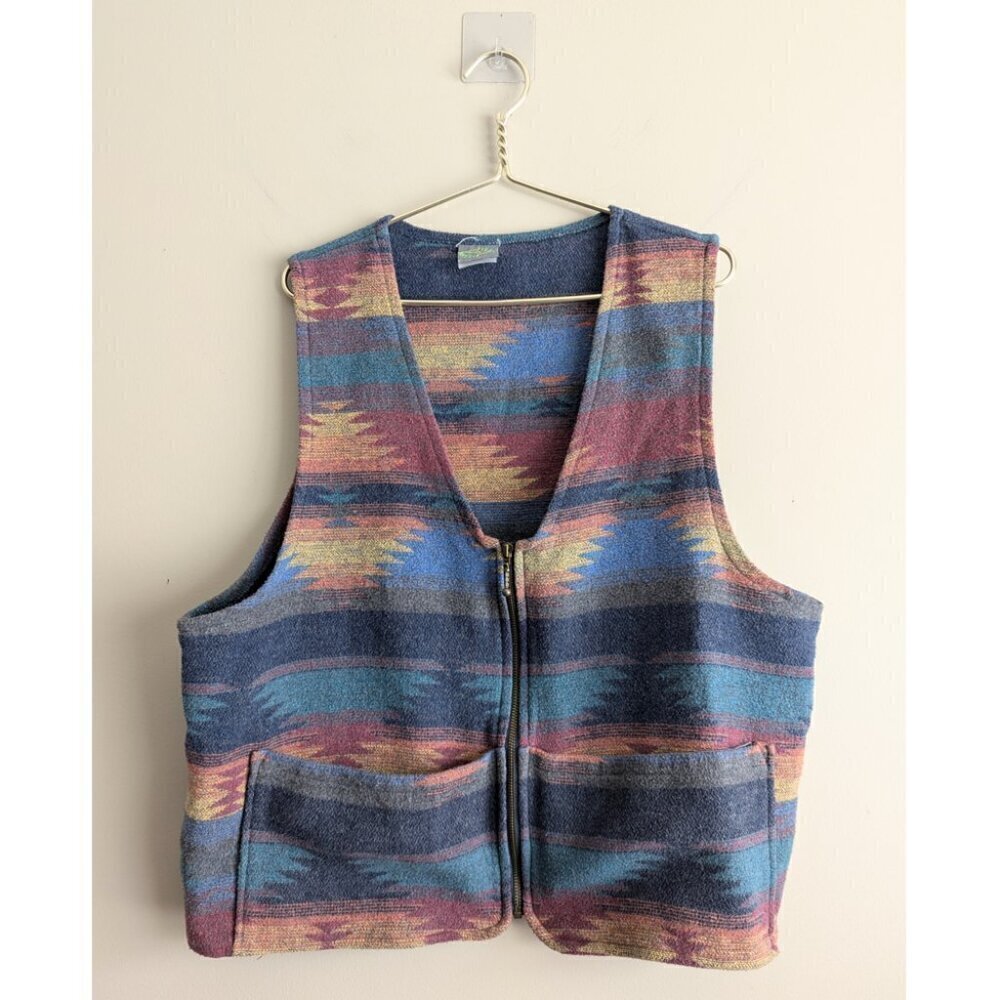 Vintage Aztec zip vest